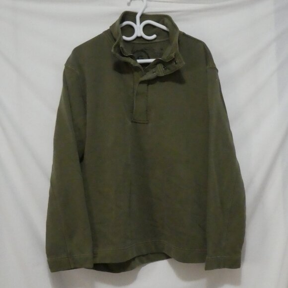 Unbranded | medium | Khaki Pullover Sweatshirt | Collar - Zip - Snap Button - Picture 1 of 16